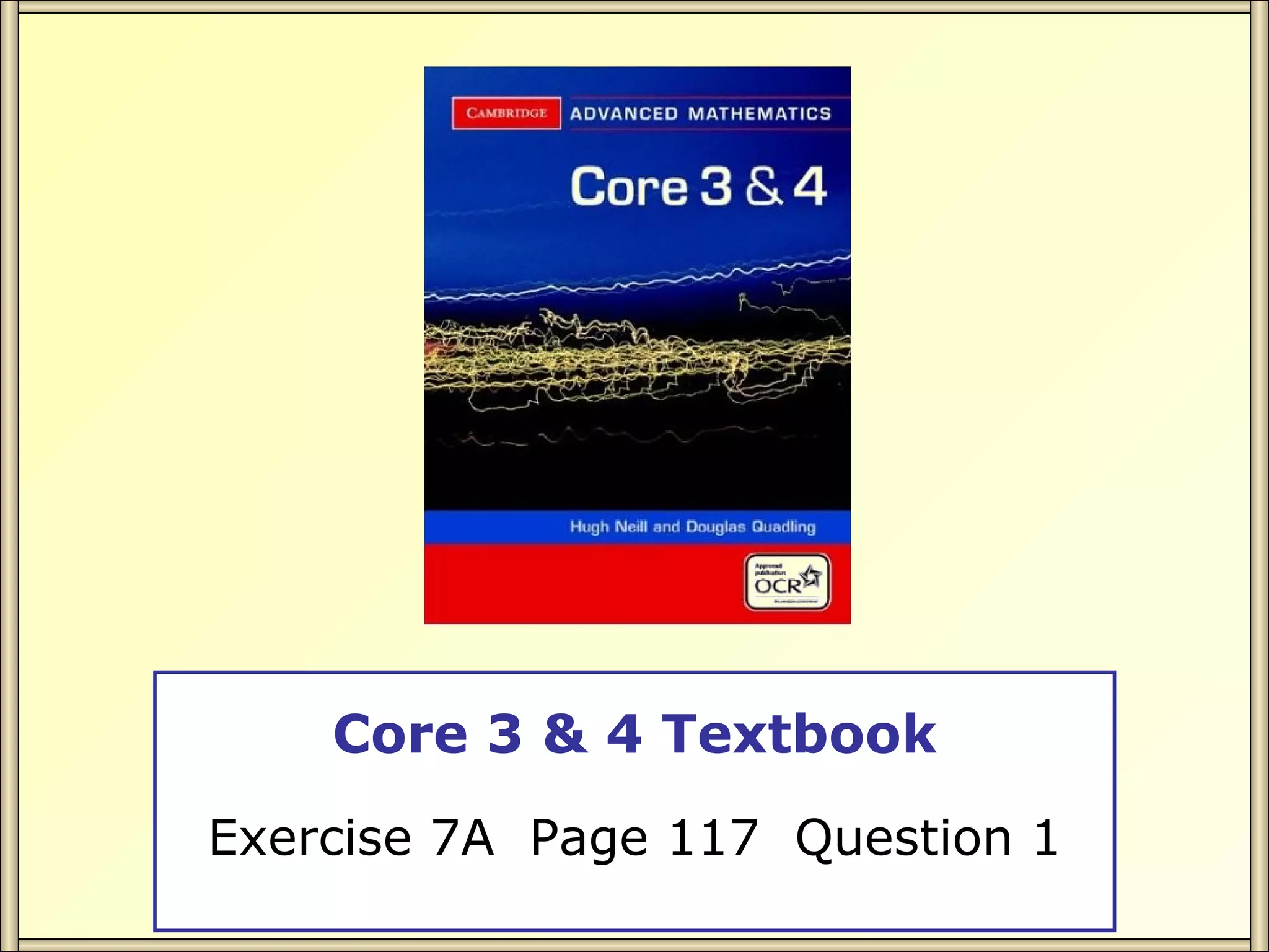 Core 3 Modulus 1 Ppt