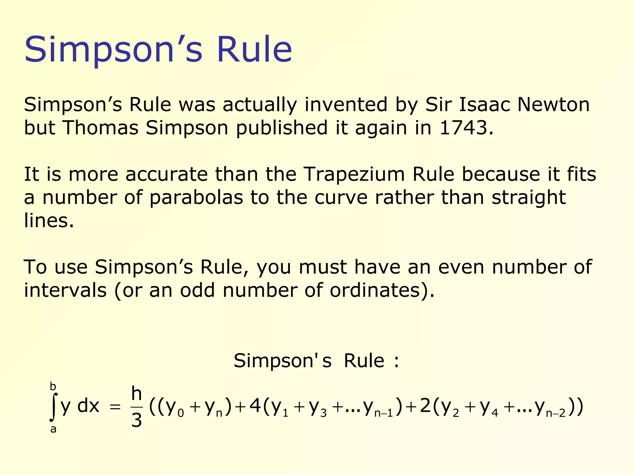 Core 3 Simpsons Rule | PPT | Physics | Science