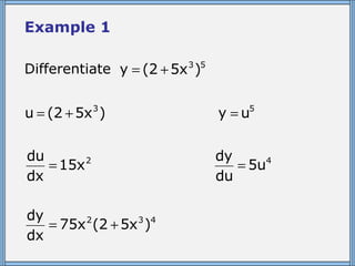 Example 1 Differentiate   