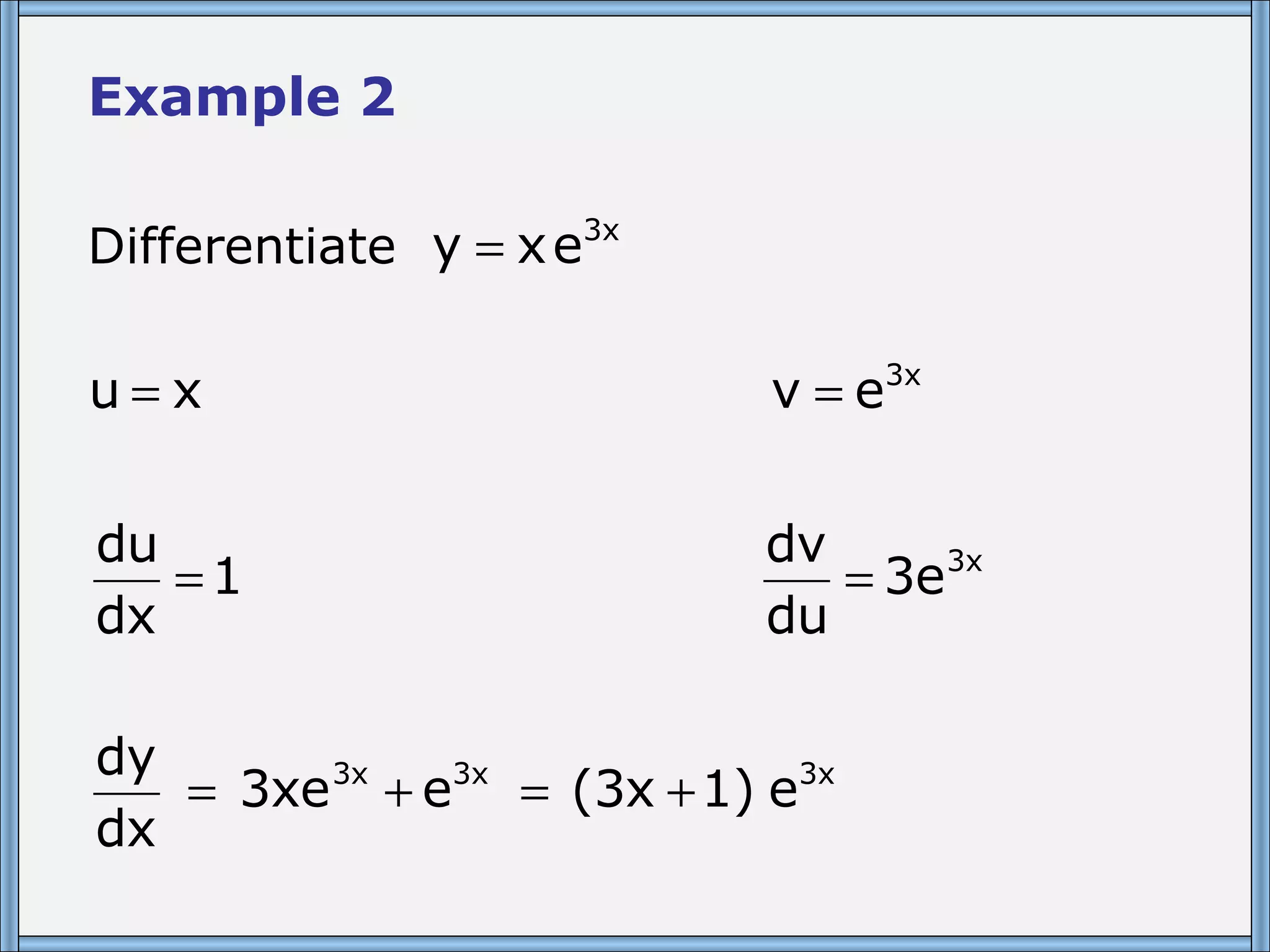 Example 2 Differentiate