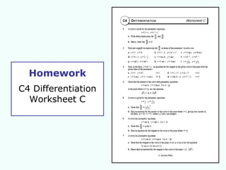 Homework C4 Differentiation Worksheet C 