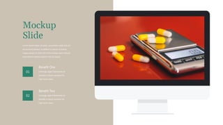 Benefit One
Leverage agile frameworks to
provide a robust synopsis for
high level views .
Benefit Two
Leverage agile frameworks to
provide a robust synopsis for
high level views.
01
02
Mockup
Slide
Lorem ipsum dolor sit amet, consectetur adipi elit, ed
do eiusmod tempor incididunt ut labore et dolore
magna aliqua ut enim ad minim veniam, quis nostrud
exercitation ullamco laboris nisi ut aliquip.
 