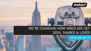 WE’RE CHANGING HOW VIDEO ADS GET
SEEN, SHARED & LOVED
HOW WE DO IT
 