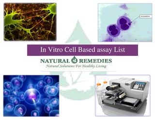 In Vitro Cell Based assay List
 
