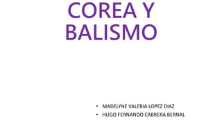 COREA Y
BALISMO
• MADELYNE VALERIA LOPEZ DIAZ
• HUGO FERNANDO CABRERA BERNAL
 