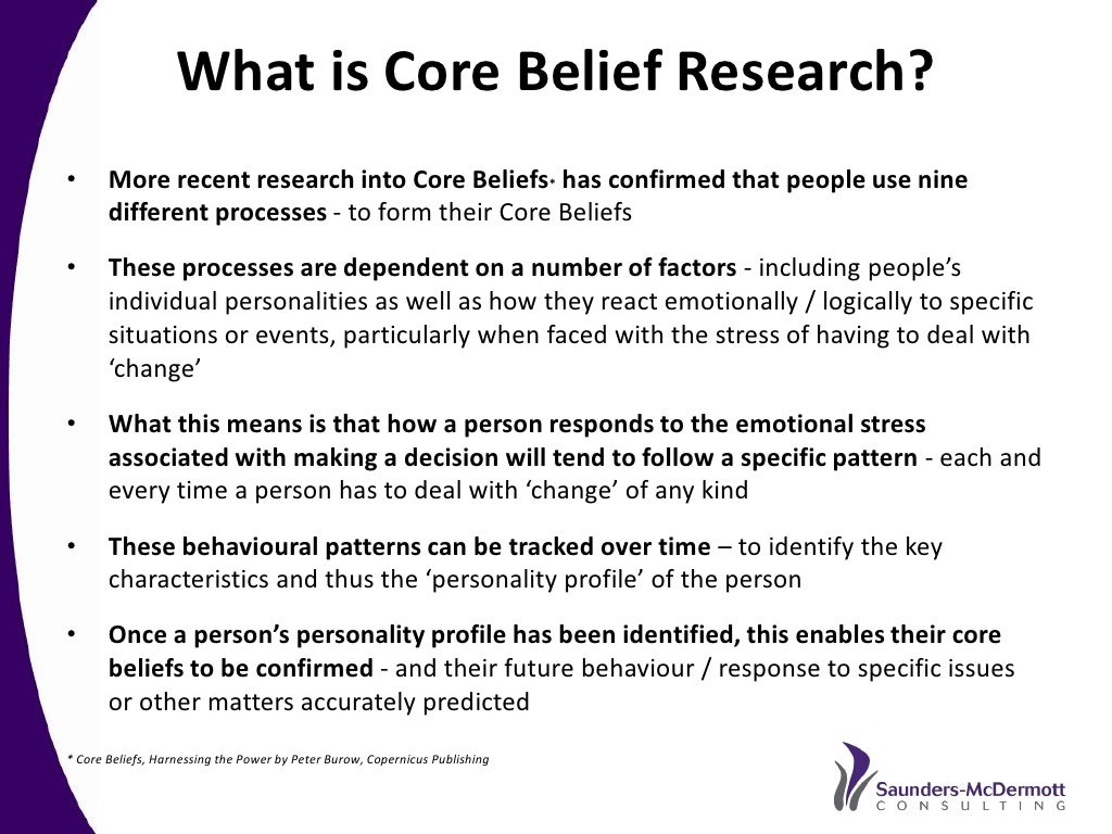 Core Belief Research Overview