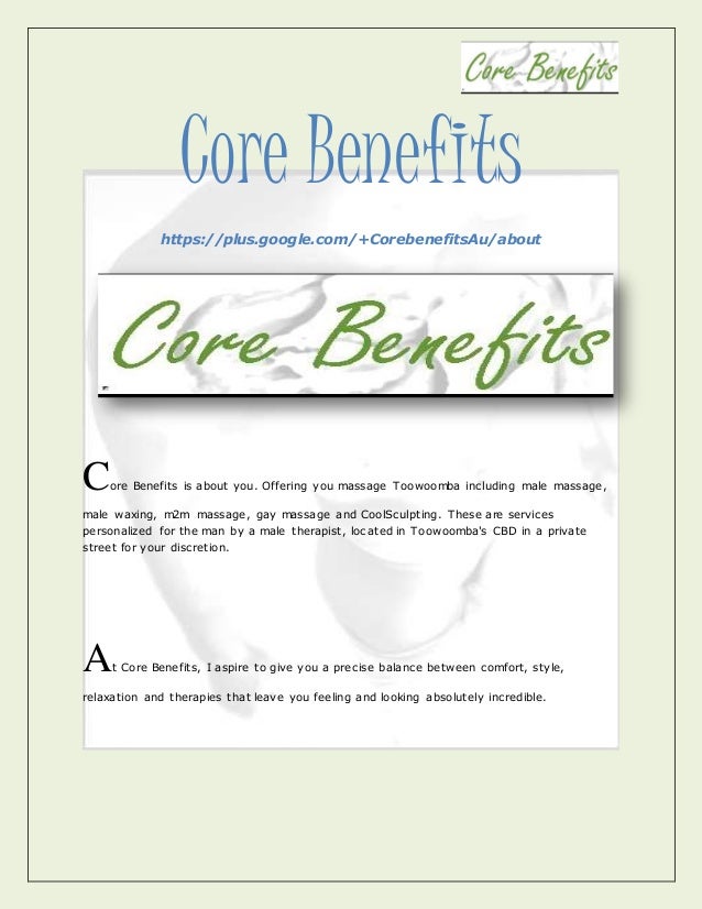 Massage Toowoomba Core benefits