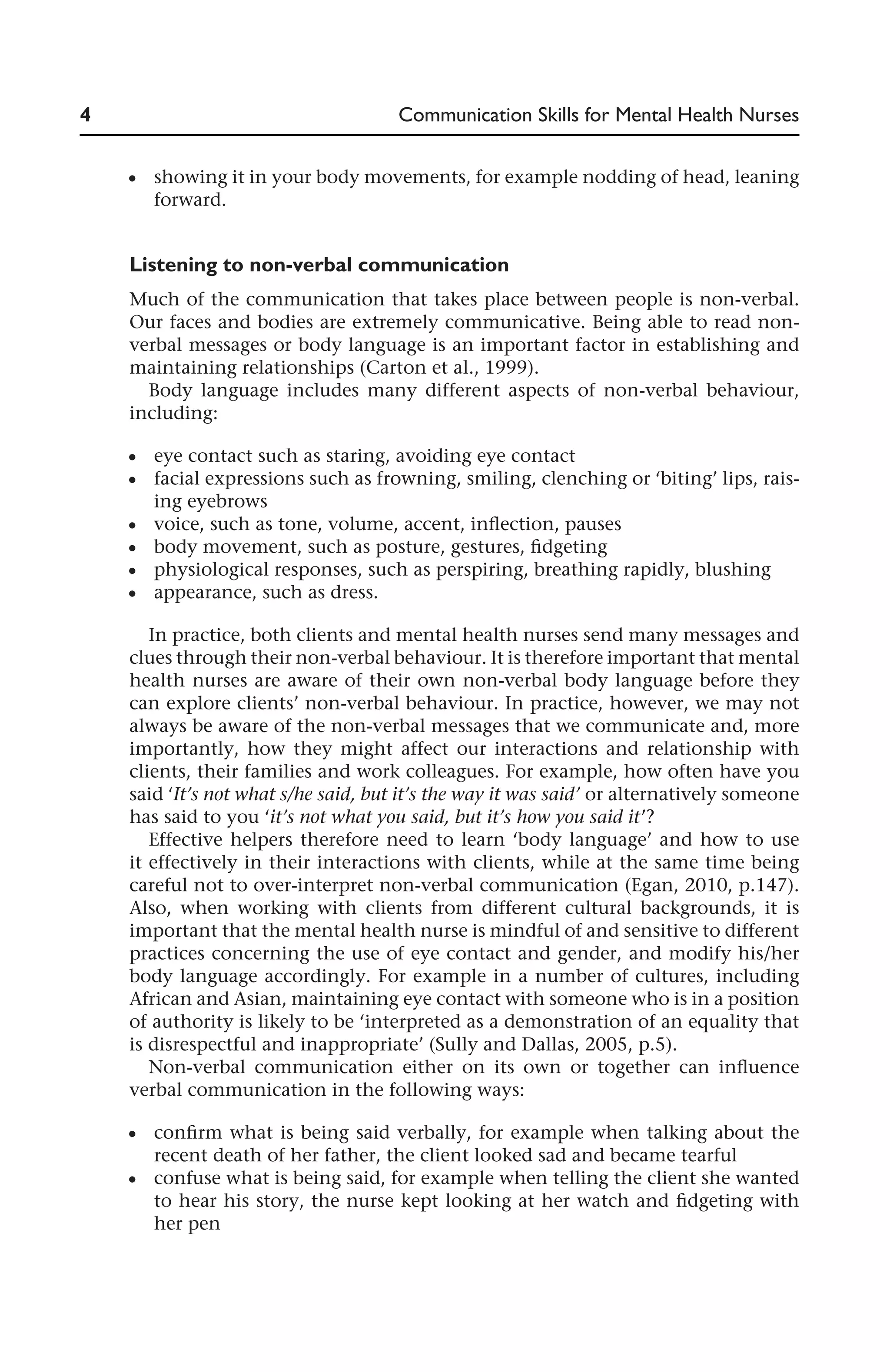 Core communication skills in mental health nursing | PDF
