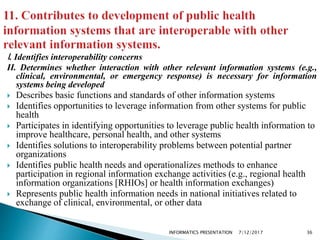 Core competencies for public health informatics | PPTX