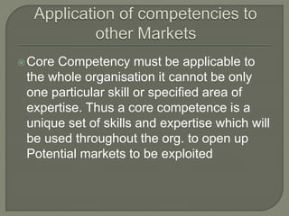 Core competency- A topic in Strategic Management | PPTX