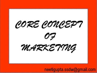 Core concept of marketing