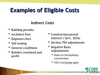 Examples of Eligible Costs Indirect Costs 