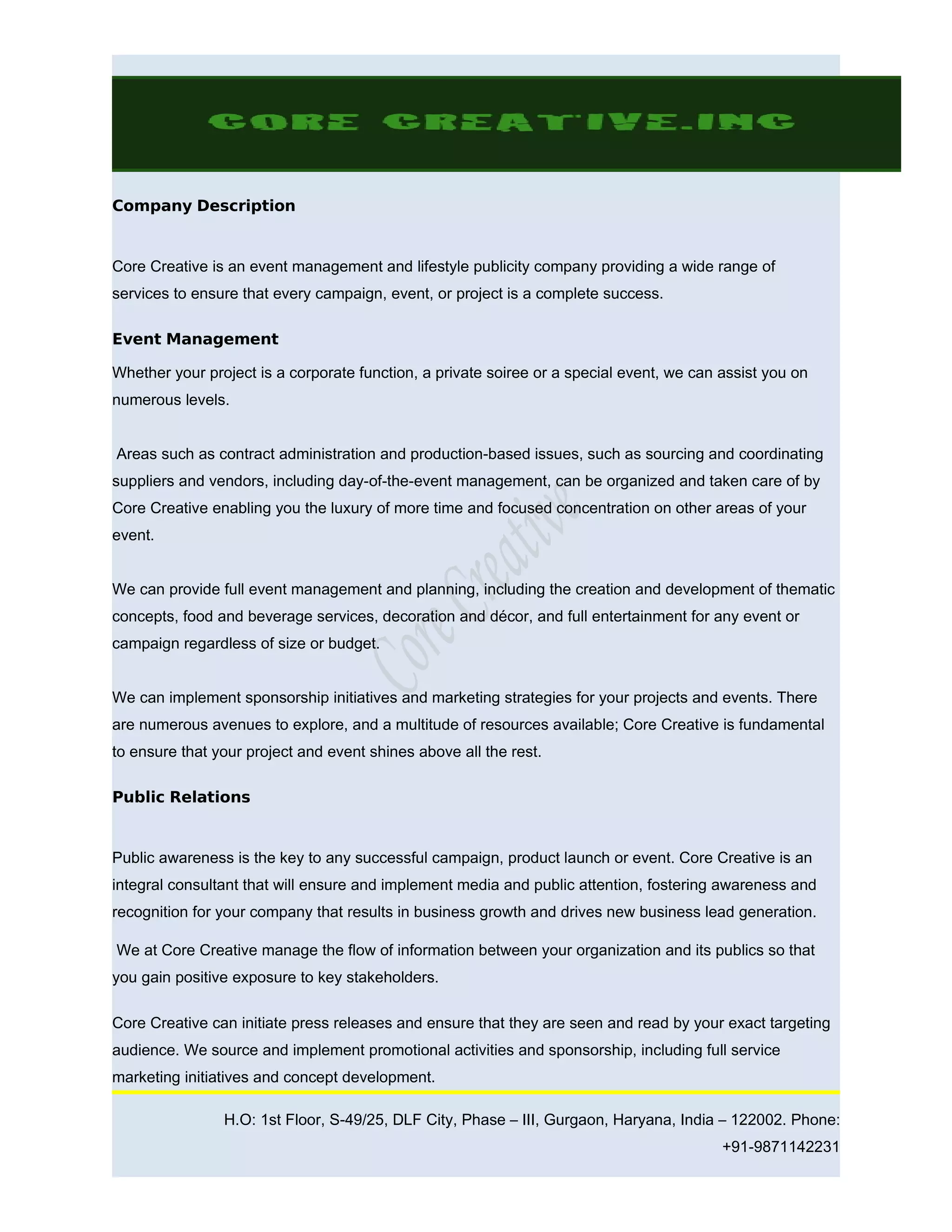 Core Creative Profile