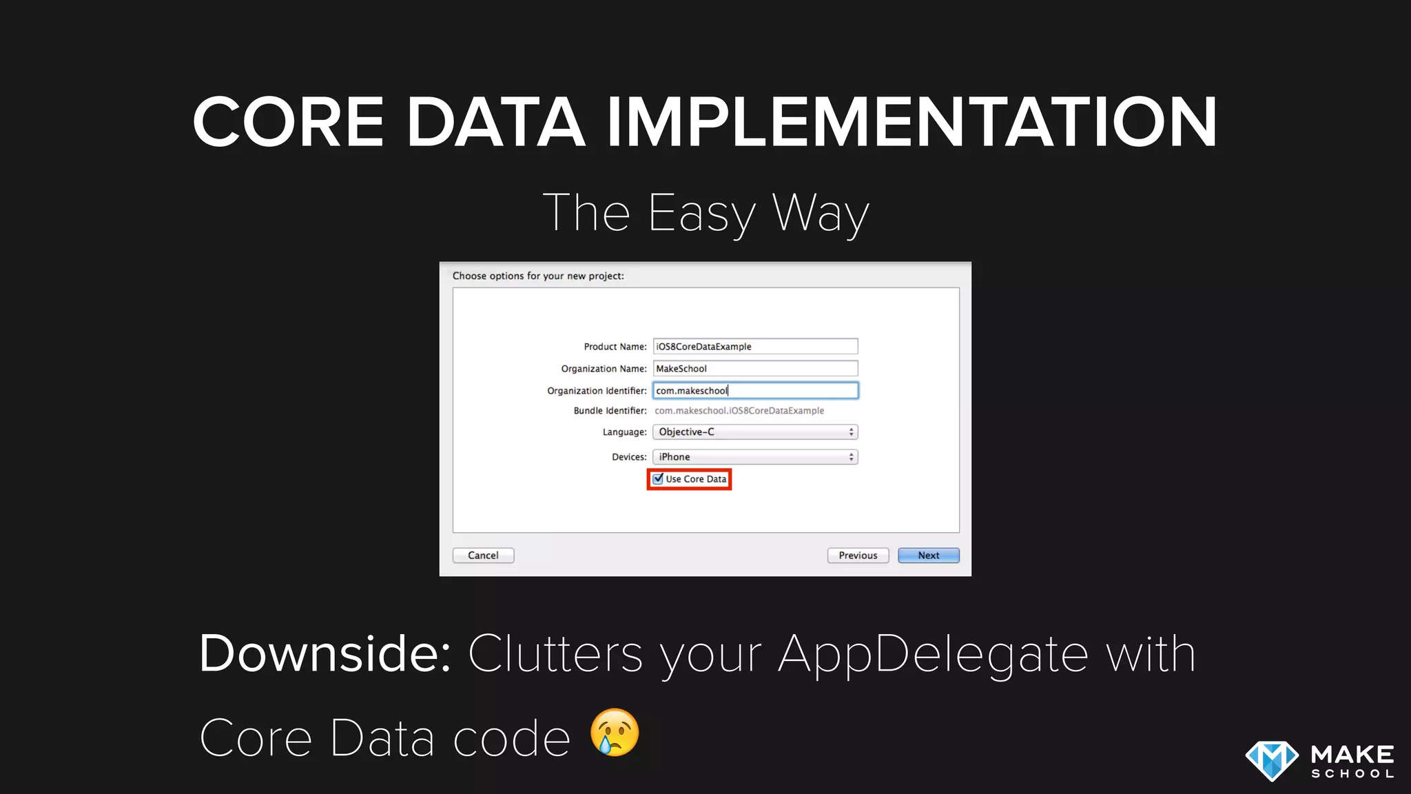 ESTABLISHING A RELATIONSHIP
waypoint.trip = tripToStuttgart
The inverse relationship is maintained automatically
The waypoint is added to the trip
 
