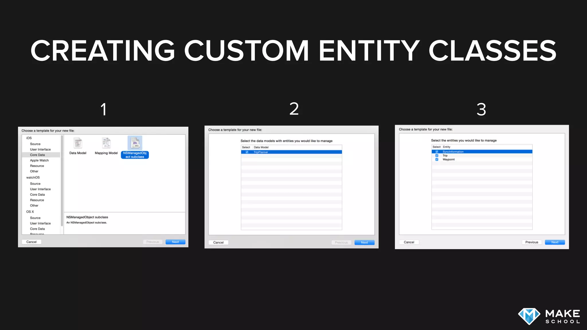 ADDING CORE DATA TO A PROJECT
The Easy Way
Downside: Clutters your AppDelegate with  
Core Data code 😢
 