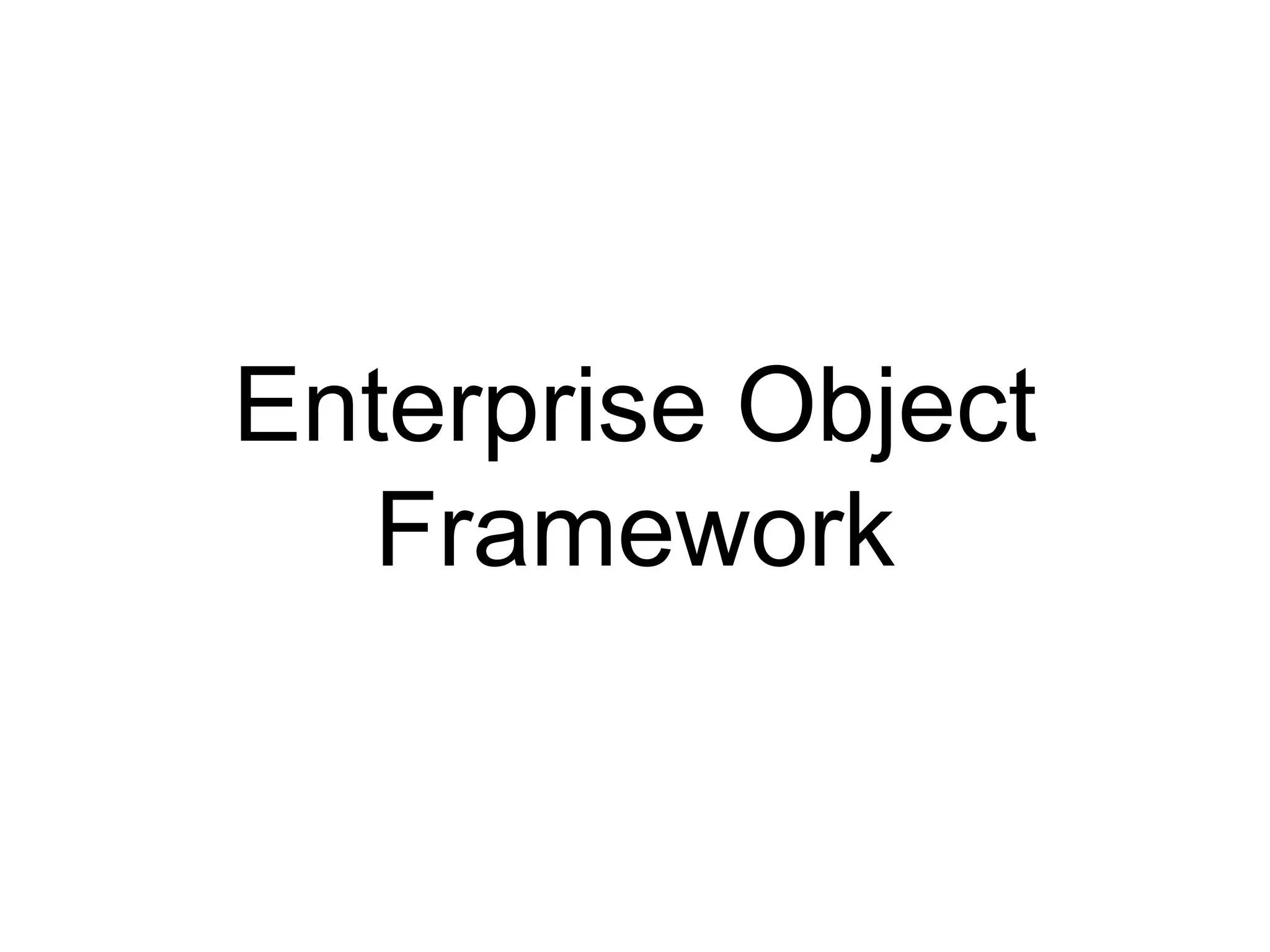 Enterprise Object Framework 