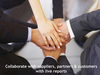 Fully integrated into the NovaView Dashboard and SharePointBI for End UsersNovaView Smart ReportingOne environment for analysis & reportingCreates, formats and distributes high quality reports in one clickEnables full integration with user dataSupports all analytical capabilities within the report “Slice and dice” and search capabilities‘In Cell’ visualization, Bands  “One-click” conversion to Excel and PDF