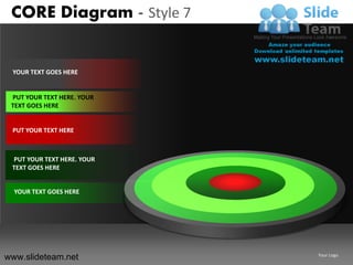 CORE Diagram - Style 7


 YOUR TEXT GOES HERE


 PUT YOUR TEXT HERE. YOUR
 TEXT GOES HERE


 PUT YOUR TEXT HERE



 PUT YOUR TEXT HERE. YOUR
 TEXT GOES HERE


  YOUR TEXT GOES HERE




www.slideteam.net           Your Logo
 