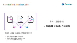 관보의 내용을 대표하는 주제를 찾아주자
- 문서집합 내부 정보로 모델링
- 주제는 숨어져 있는 latent한 요소
- Unsupervised & Clustering
우리가 궁금한 것
= 주제 (를 대표하는 단어분포)
 