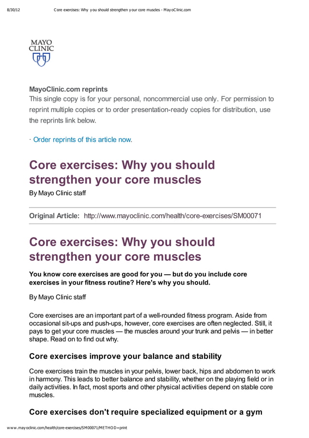 Core exercises Why you should strengthen your core muscles