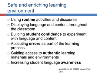 Core features of clil | PPT