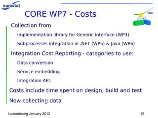 WP3: Generic interface design for interconnecting  sub-processes  