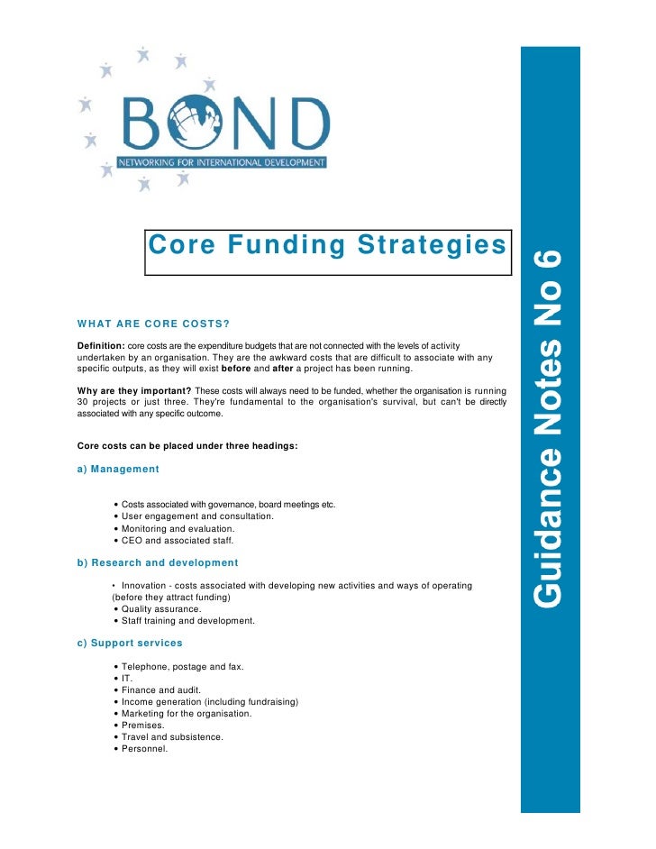 Core Funding Strategies