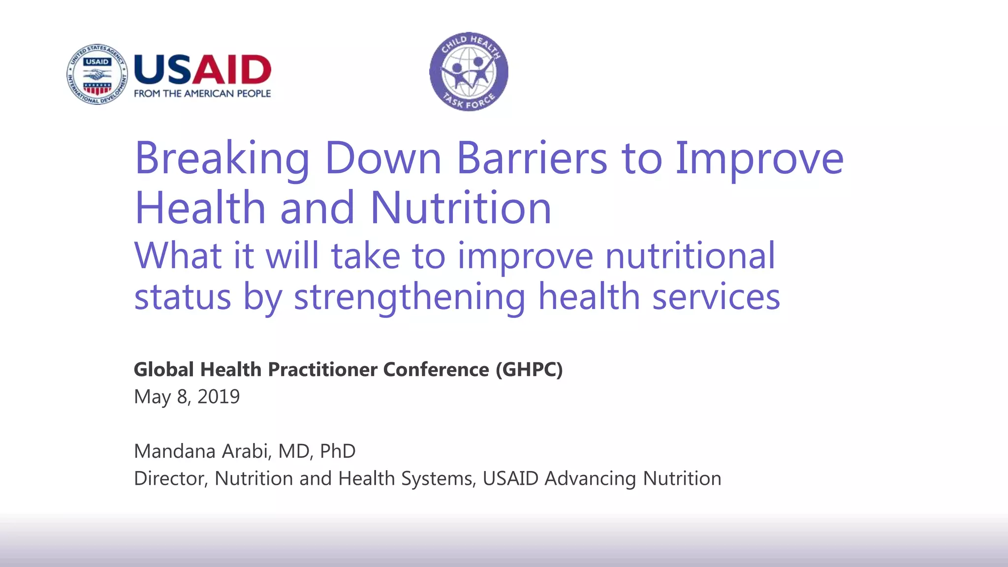 Presentation_Arabi - Breaking Barriers to Improve Health and Nutrition ...