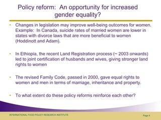Policy Reform Toward Gender Equality in Ethiopia_N. Kumar and A ...