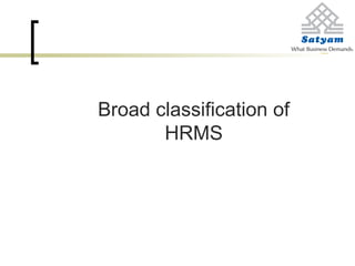 Broad classification of
HRMS
 