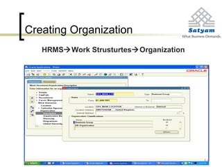 Creating Organization
HRMSWork StrusturtesOrganization
 