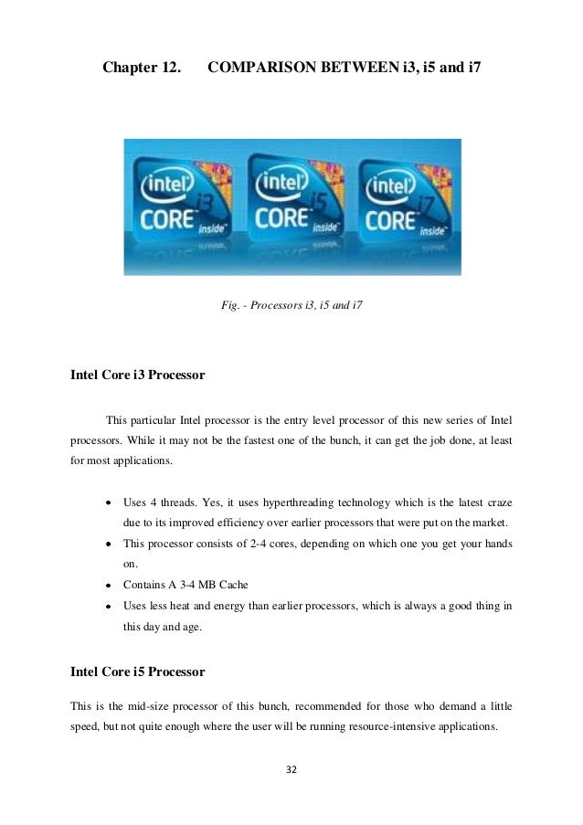 intel processor comparison chart i3 i5 i7
