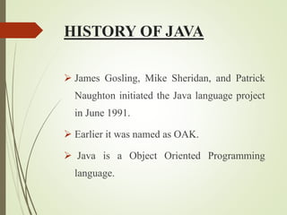Core java for FACEBOOK ACCOUNT | PPT