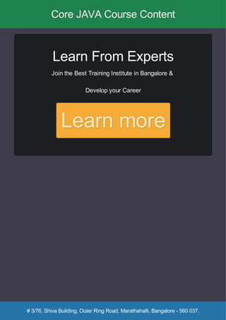 JAVA Training in Bangalore | PDF