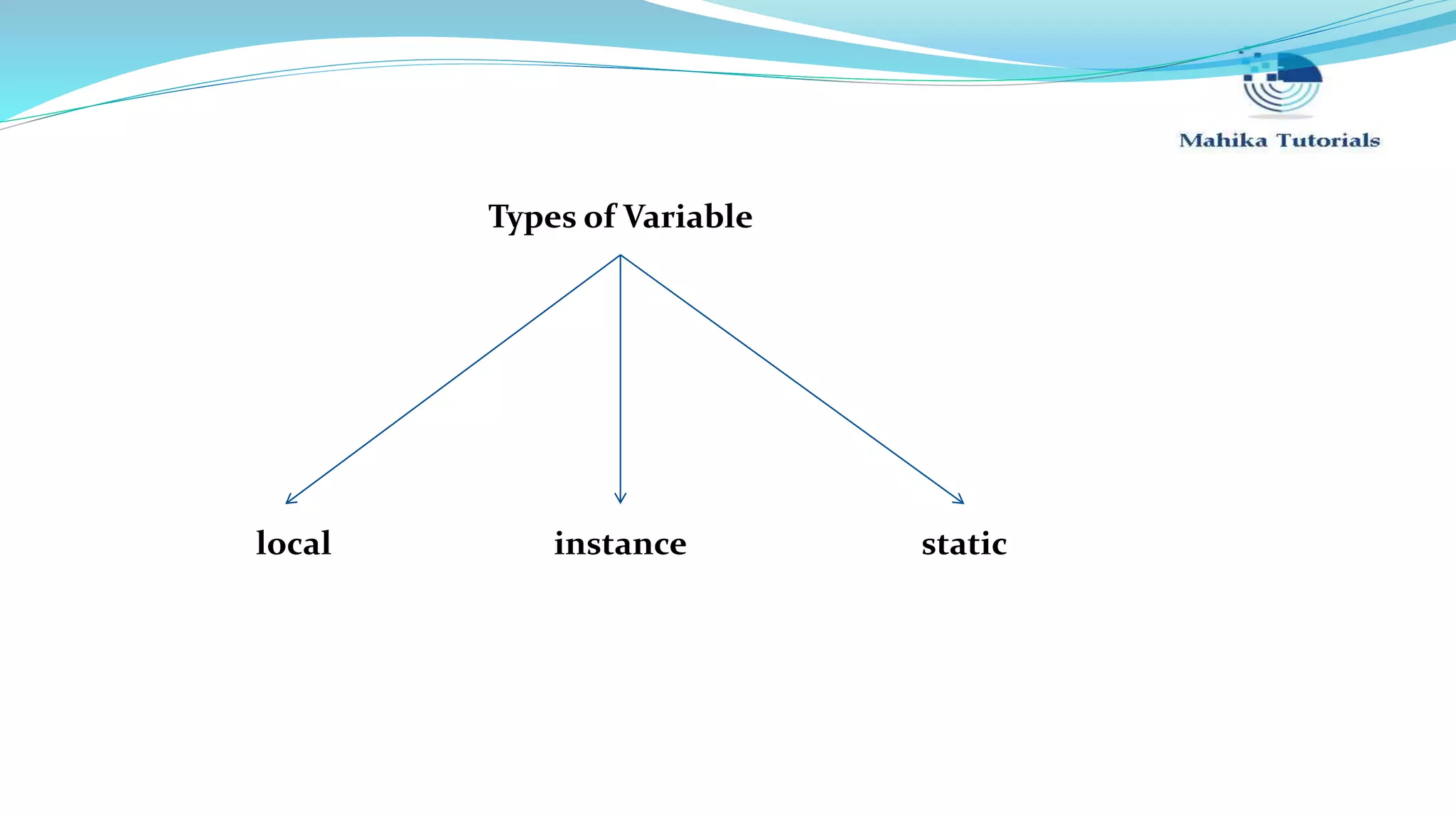 Types of Variable local instance static 