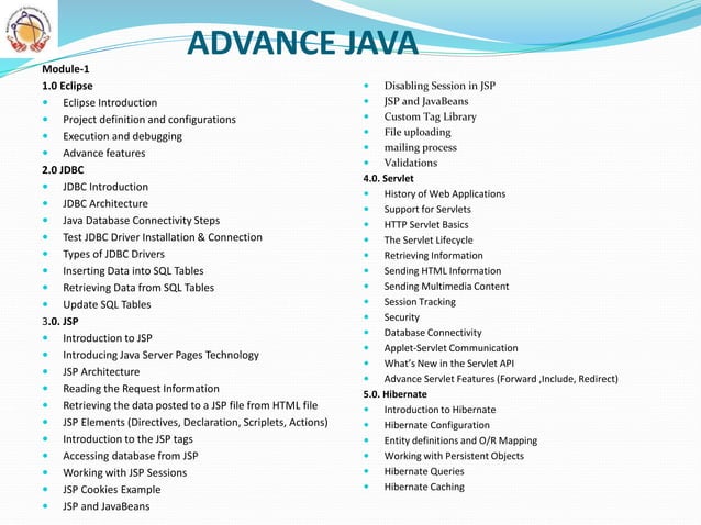 CORE JAVA & ADVANCE JAVA | PPT