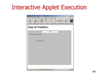 Interactive Applet Execution
288
 