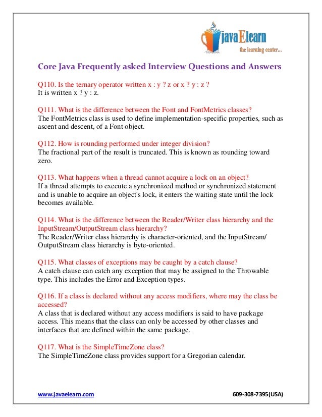 core java frequently asked interview questions and answers frequently asked questions in an interview