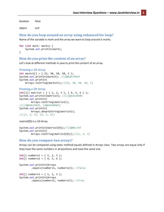 Core java interview questions | PDF | Programming Languages | Computing
