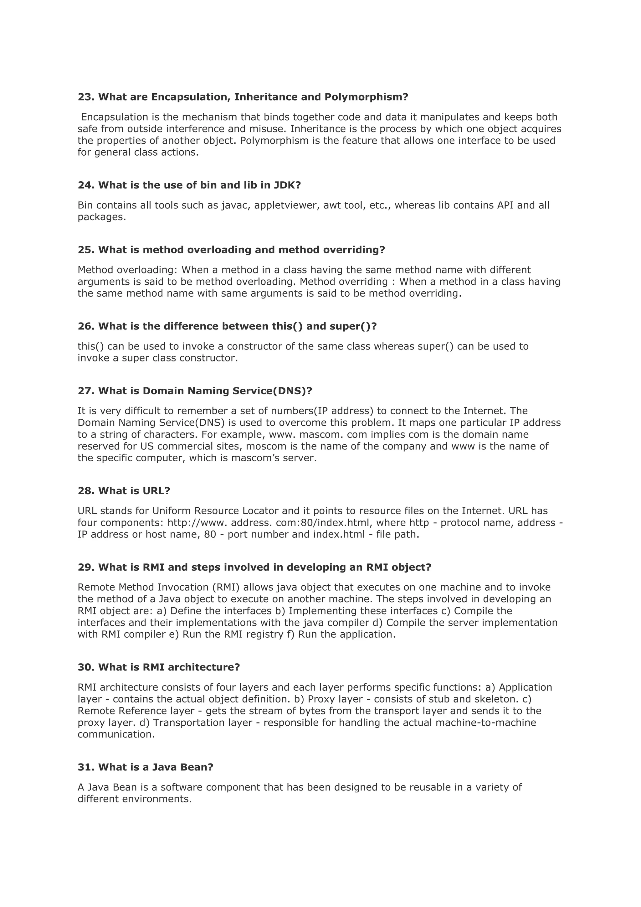 Core java interview questions | PDF