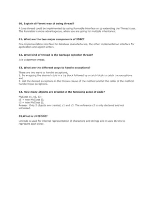 Core java interview questions | PDF