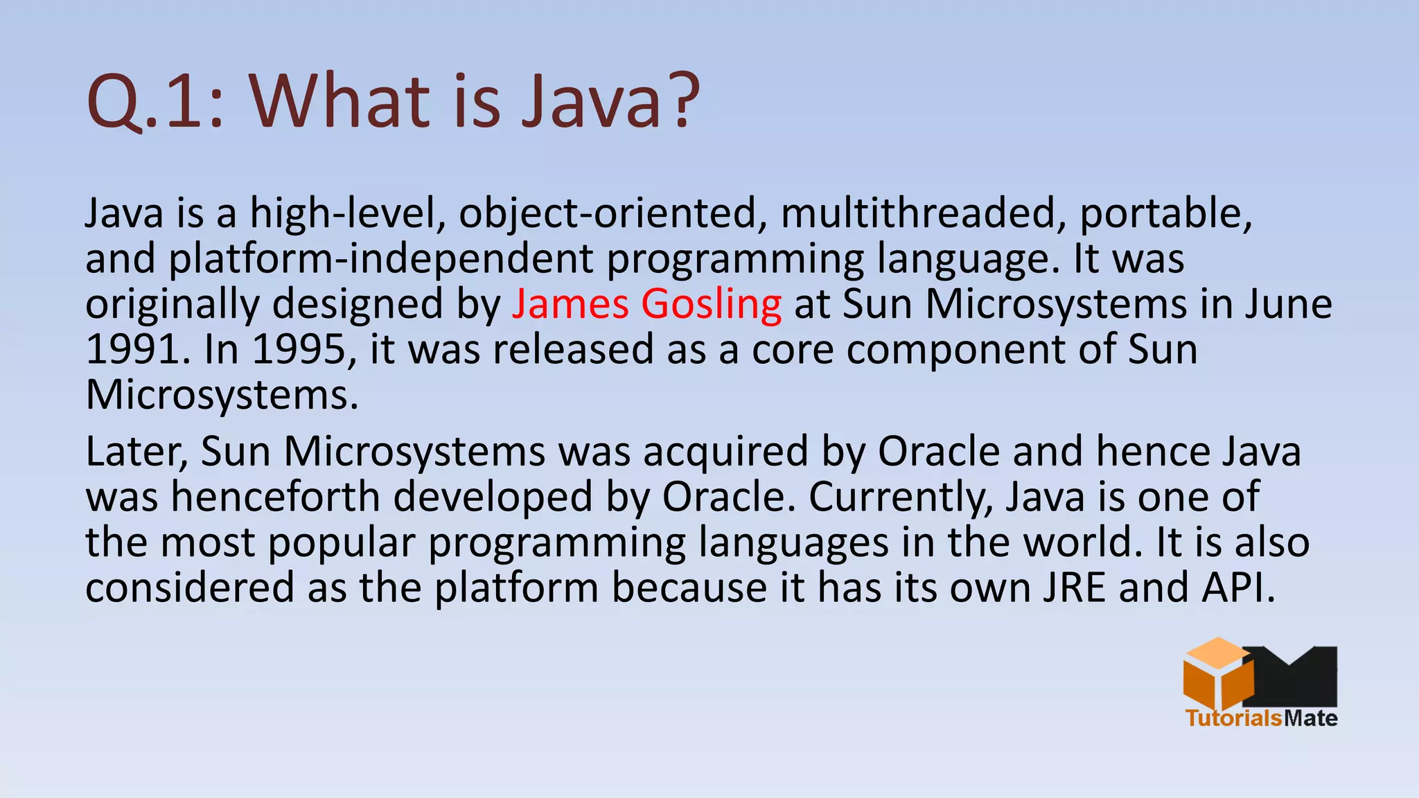 100+ Core java interview questions and Answers | PPT
