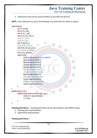Core java introduction | PDF
