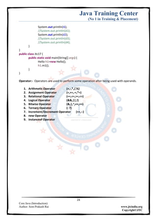 Core java introduction | PDF