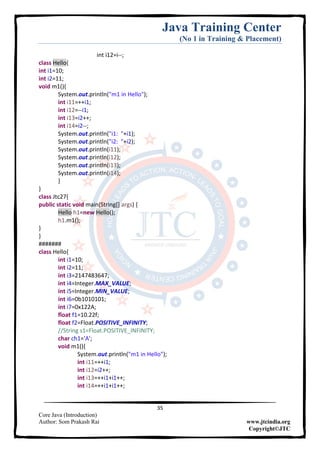 Core java introduction | PDF