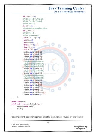 Core java introduction | PDF
