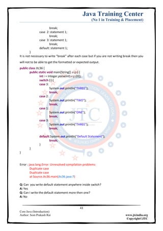 Core java introduction | PDF