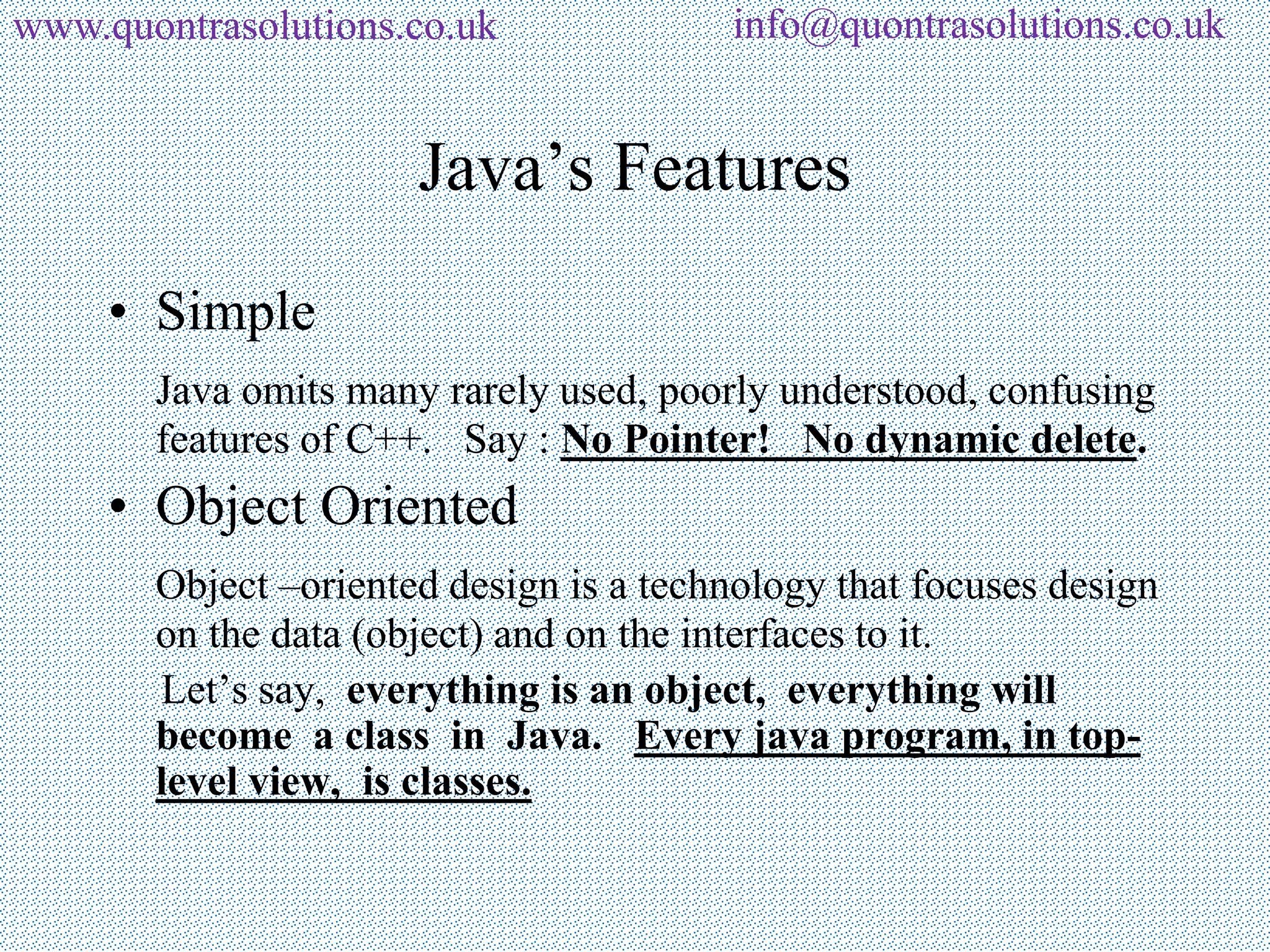 Core java over view basics introduction by quontra solutions | PPT