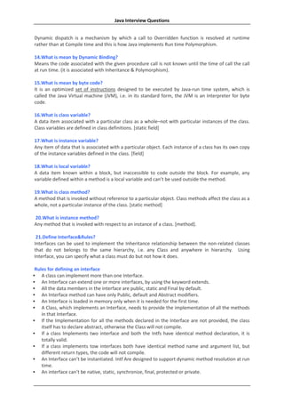 Core java questions | PDF