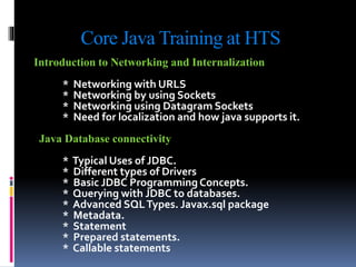 Core java Classroom training at HarshithaTechnologies | PPT